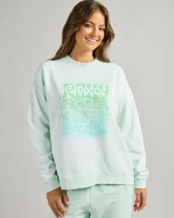 Jumpers & Hoodies*Roxy Lineup Crewneck Sweatshirt Honeydew