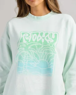 Jumpers & Hoodies*Roxy Lineup Crewneck Sweatshirt Honeydew