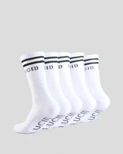 Socks*Lucid Linked Socks 5 Pack White