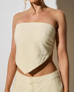 Sets|Linen Blend*Mooloola Lisa Hawaii Tube Top Butter