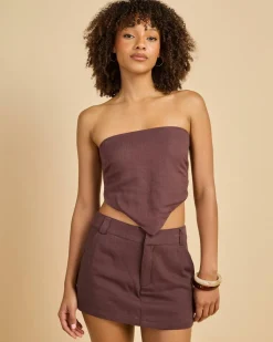 Hot Lisa Hawaii Tube Top Women Sets|Linen Blend