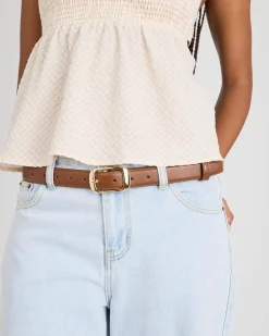 Belts*Ava And Ever Liv Belt Brown/gold