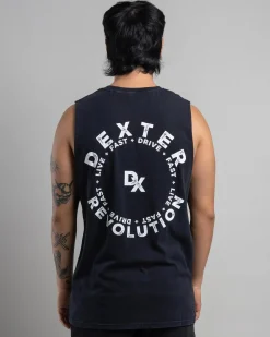 Tops & T-Shirts*Dexter Live Fast Muscle Tank Black Acid