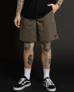 Shorts & Bottoms*Dexter Local Elastic Waist Shorts Washed Olive