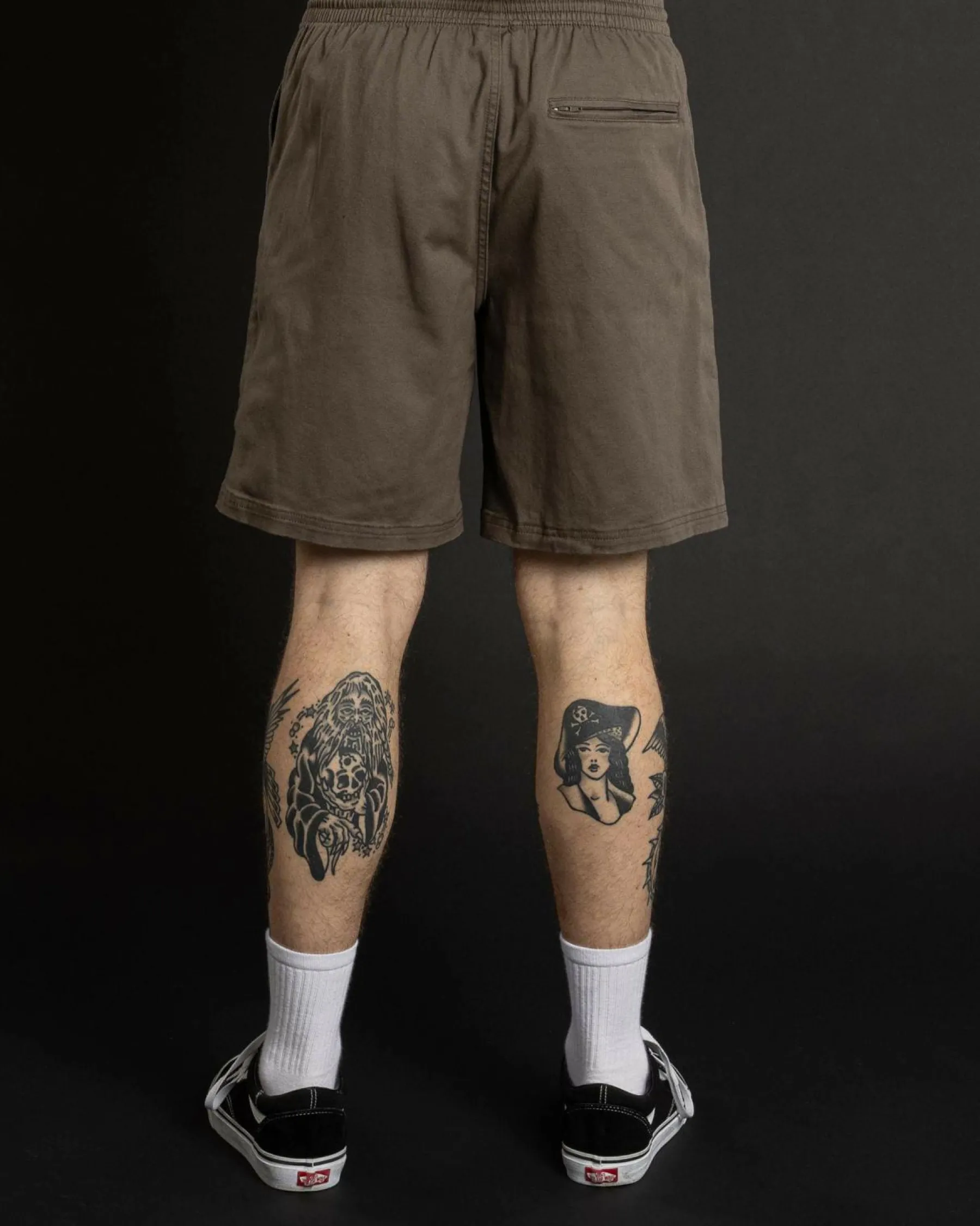 Shorts & Bottoms*Dexter Local Elastic Waist Shorts Washed Olive