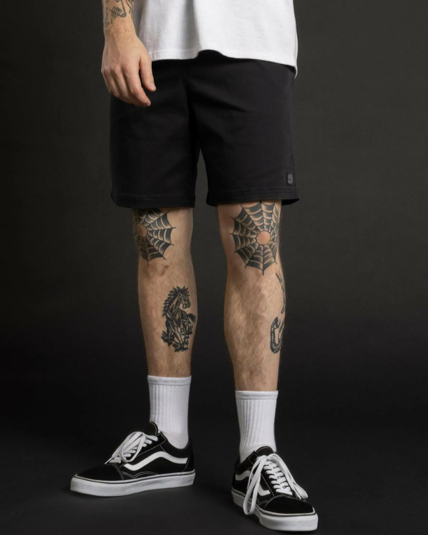 Shorts & Bottoms*Dexter Local Elastic Waist Shorts Washed Black