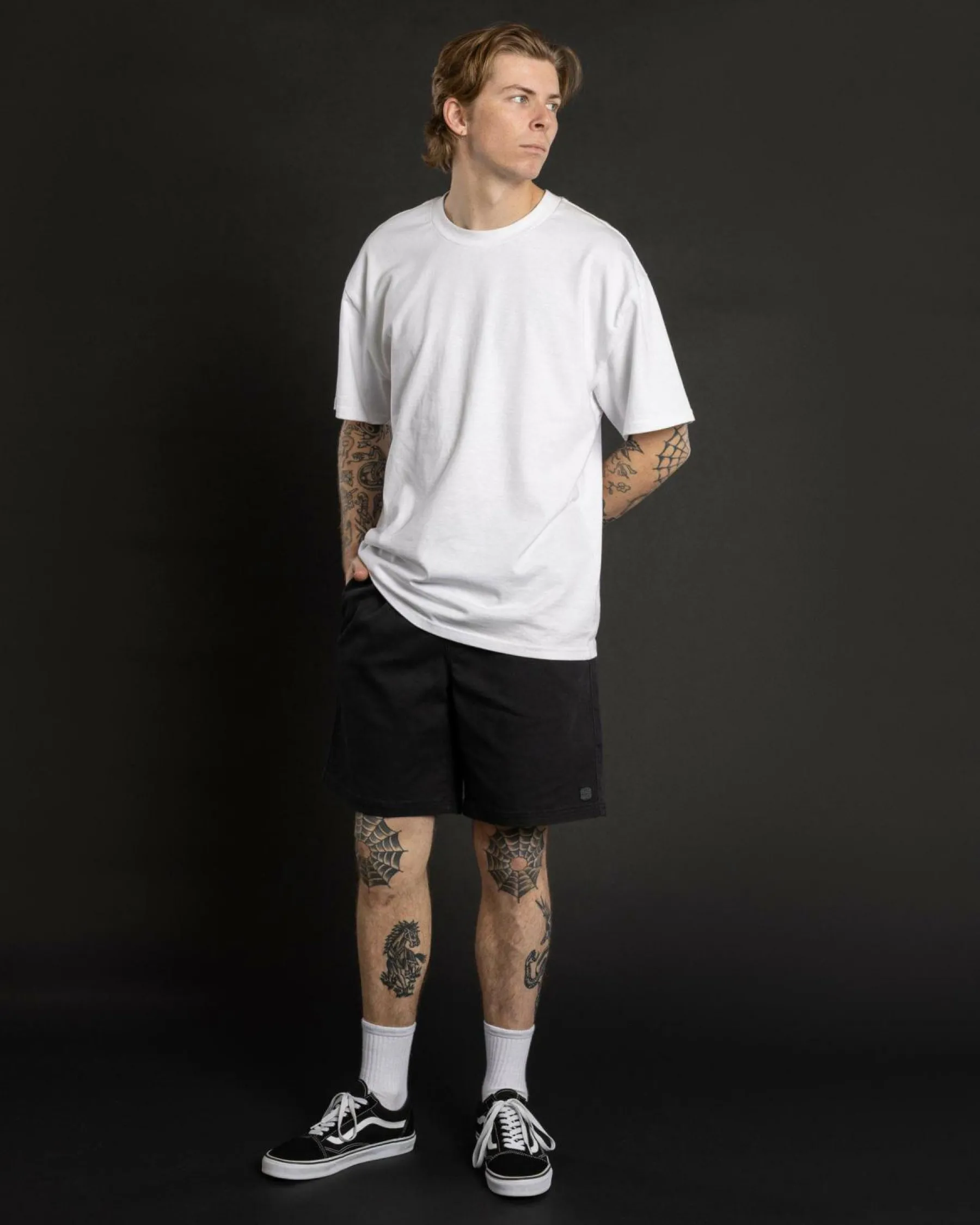 Shorts & Bottoms*Dexter Local Elastic Waist Shorts Washed Black