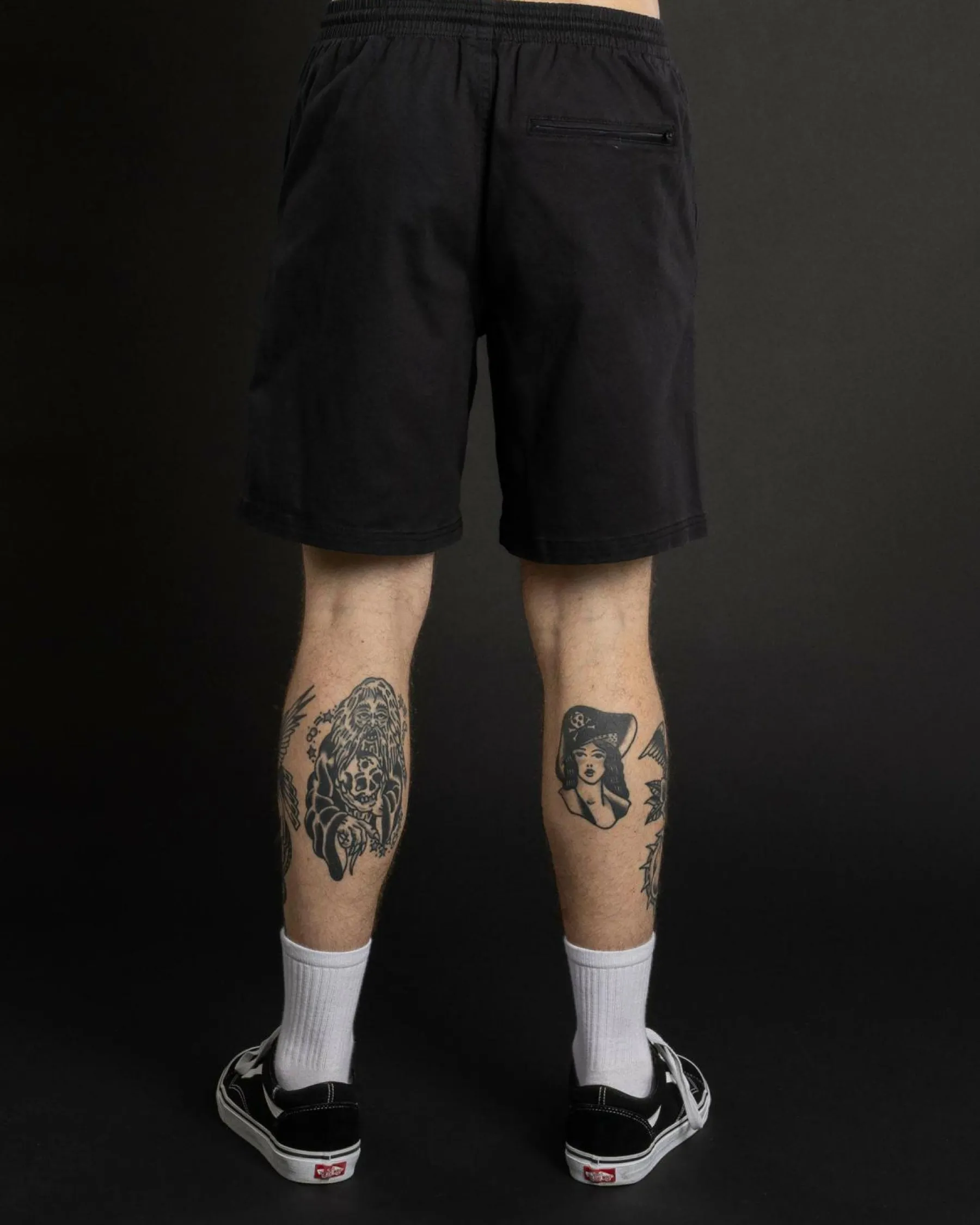 Shorts & Bottoms*Dexter Local Elastic Waist Shorts Washed Black