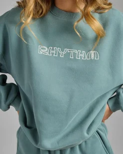 Sets|Jumpers & Hoodies*Rhythm Logo Crewneck Sweatshirt Sage