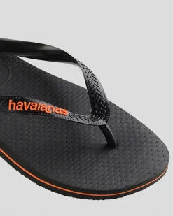 Flip Flops & Sandals*Havaianas Logo Thongs Black/orange