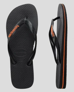 Flip Flops & Sandals*Havaianas Logo Thongs Black/orange