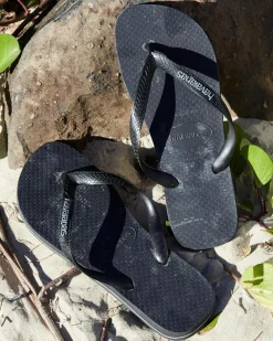 Flip Flops & Sandals|Flip Flops*Havaianas Logo Thongs Black/ Steel Grey