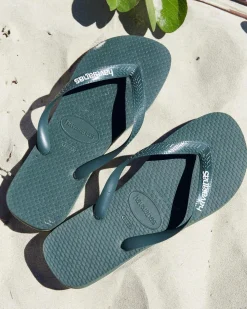 Flip Flops & Sandals*Havaianas Logo Thongs Green Olive