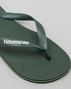 Flip Flops & Sandals*Havaianas Logo Thongs Green Olive
