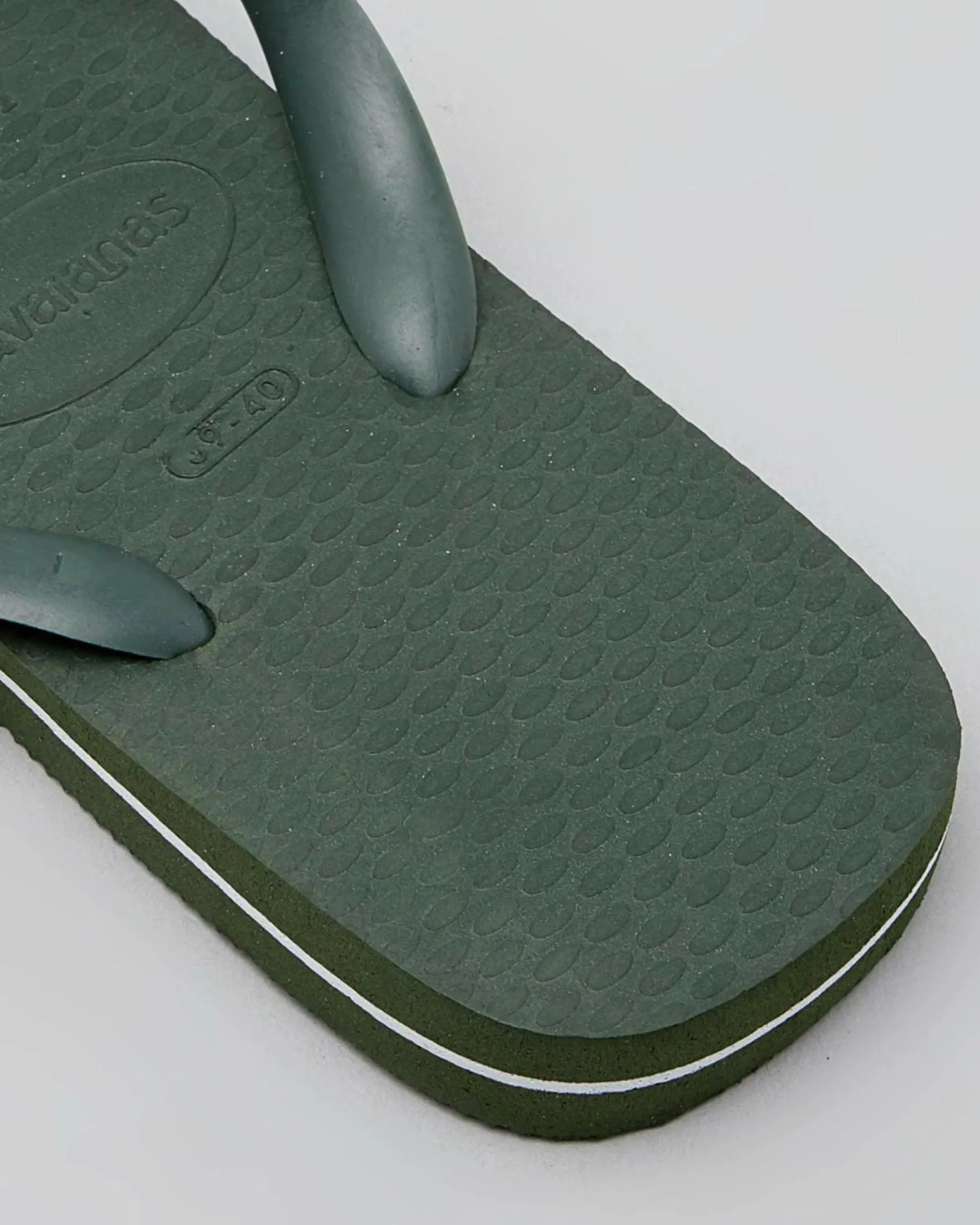 Flip Flops & Sandals*Havaianas Logo Thongs Green Olive