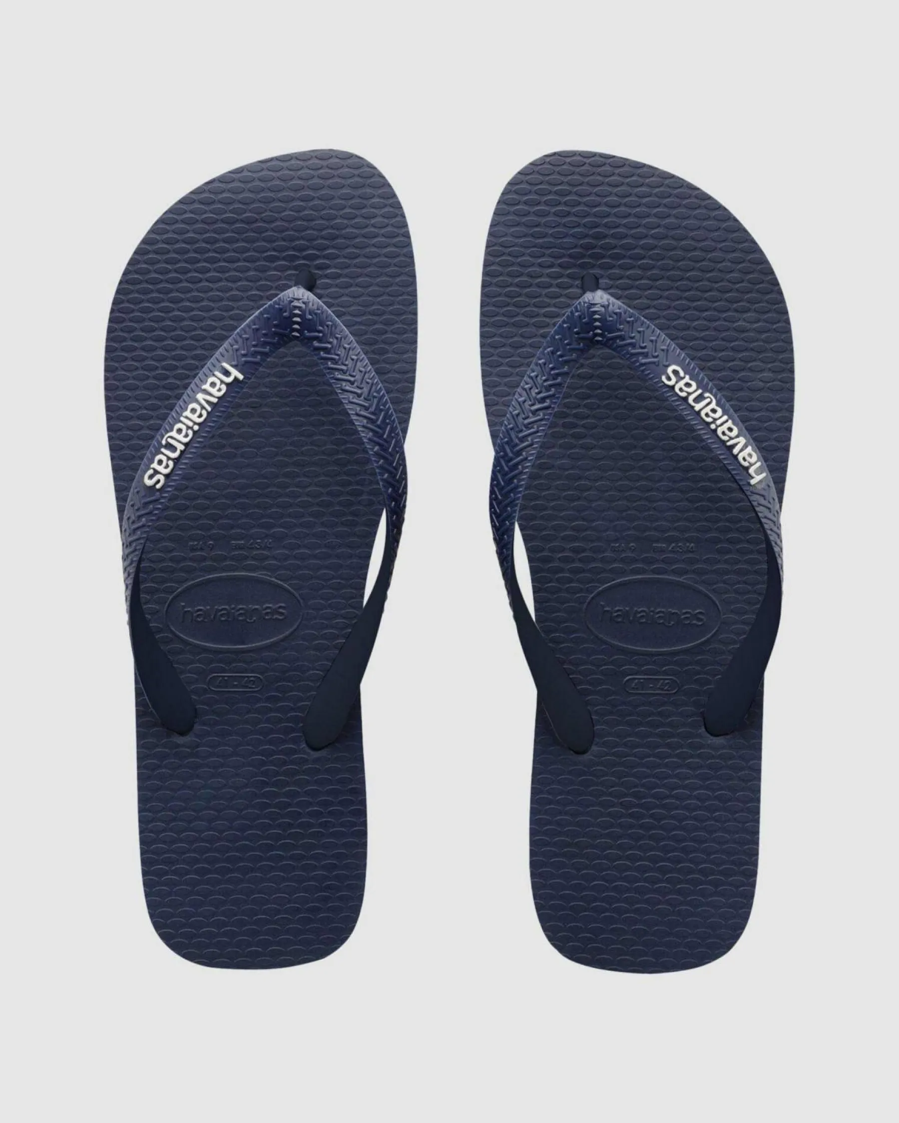 Flip Flops*Havaianas Logo Thongs Navy/white