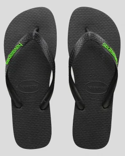 Flip Flops & Sandals*Havaianas Logo Thongs Black/green