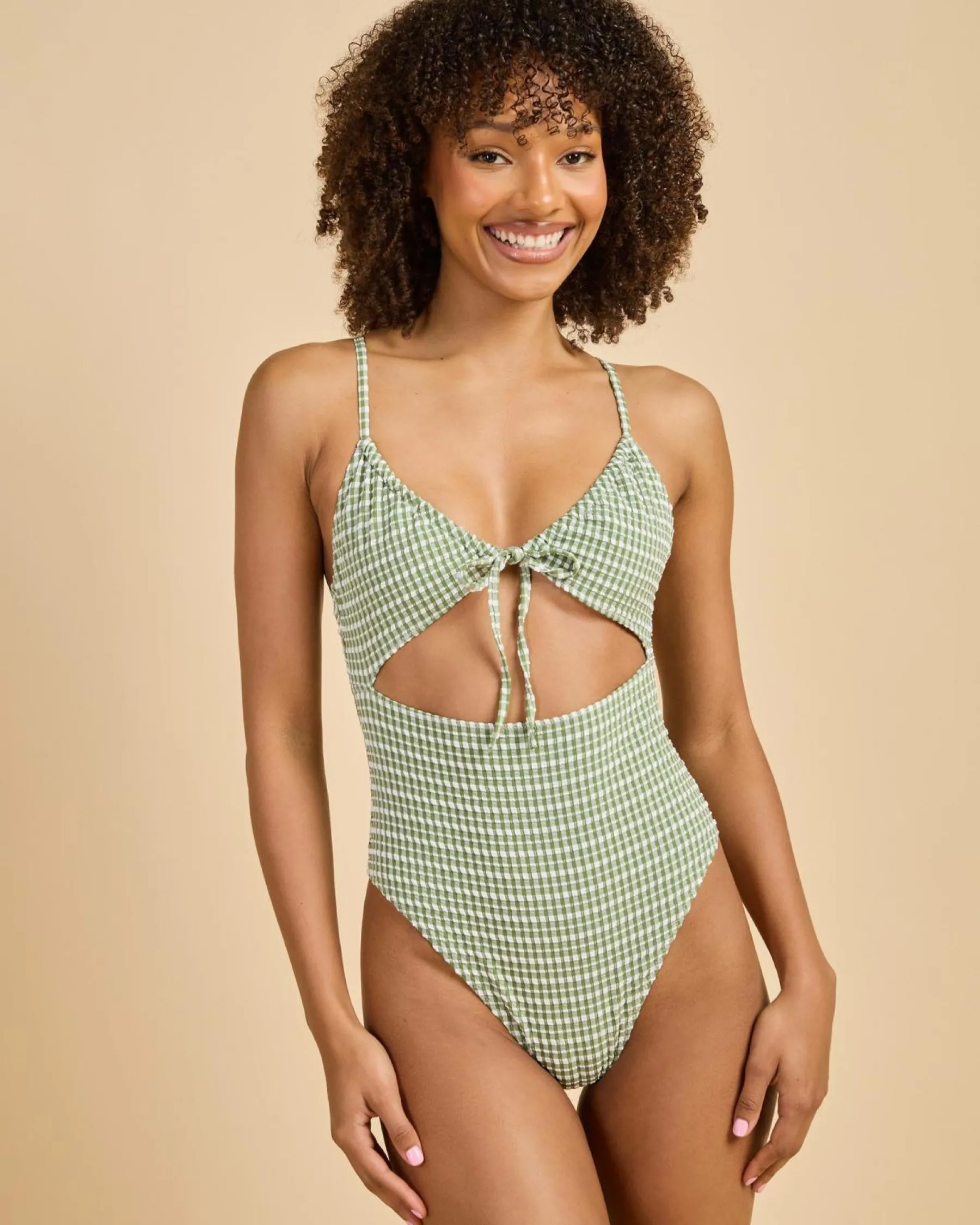 One Pieces*Rhythm Lola Check Out One Piece Swimsuit Green