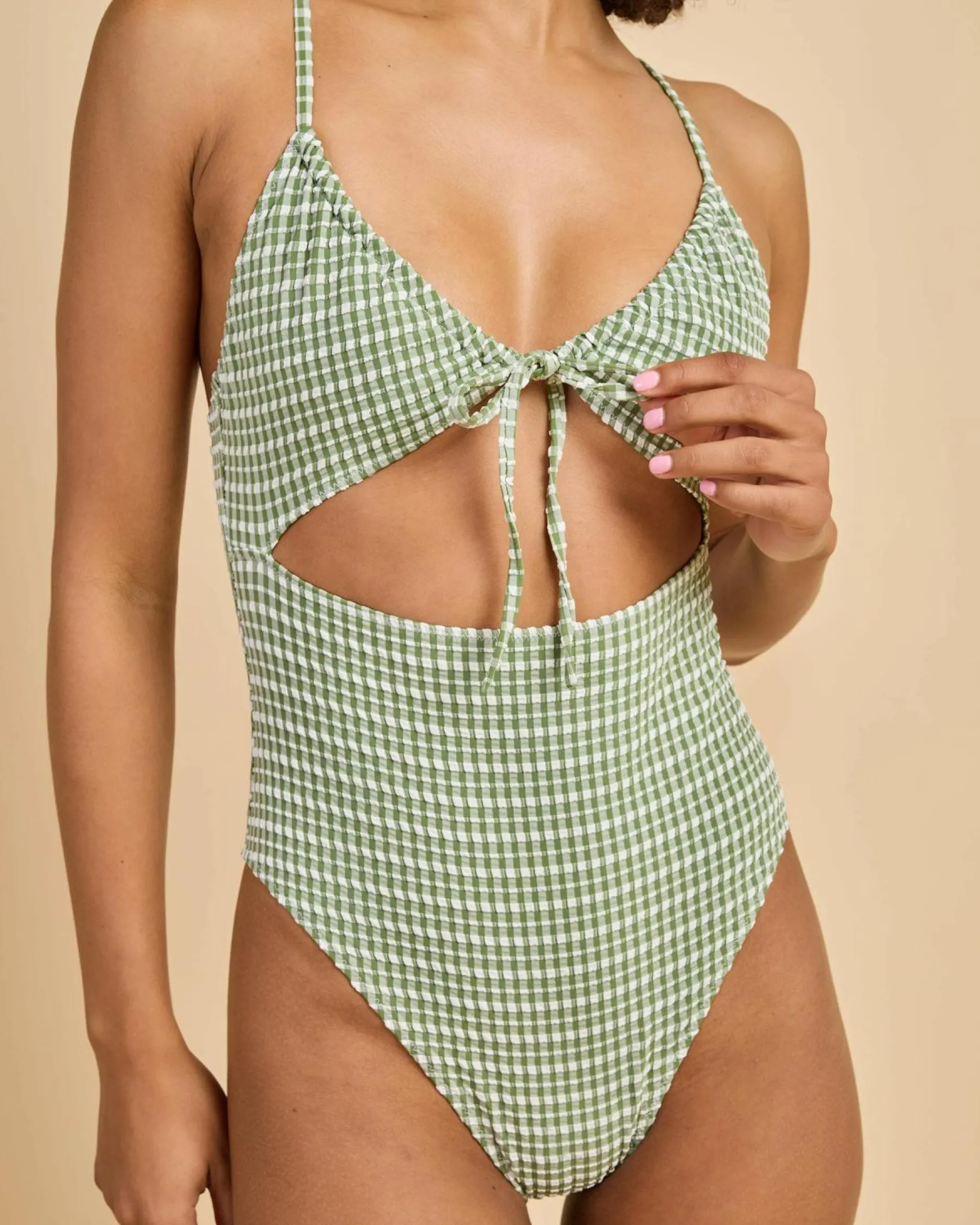 One Pieces*Rhythm Lola Check Out One Piece Swimsuit Green
