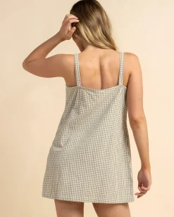Dresses*Rhythm Lola Check Slip Dress Olive