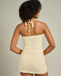 Sets|Linen Blend*Mooloola Lola Vanessa Halter Top Butter