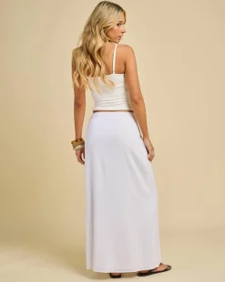 Bottoms*Mooloola Lolani Hawaii Maxi Skirt White