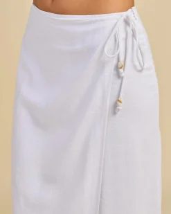 Bottoms*Mooloola Lolani Hawaii Maxi Skirt White