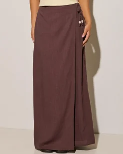 Bottoms*Mooloola Lolani Hawaii Maxi Skirt Espresso