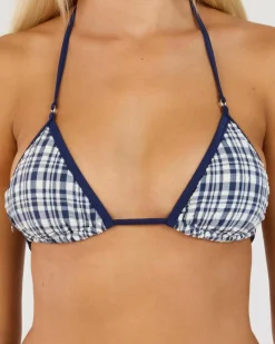 Discount London Check Sliding Triangle Bikini Top Women Bikinis