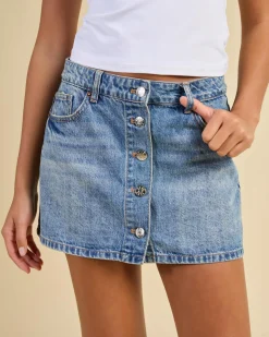 Clearance London Denim Skirt Women Denim|Bottoms