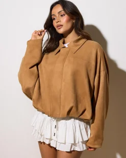 Jackets & Coats*Ava And Ever London Faux Suede Jacket Camel