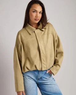 Jackets & Coats*Ava And Ever London Faux Suede Jacket Sand