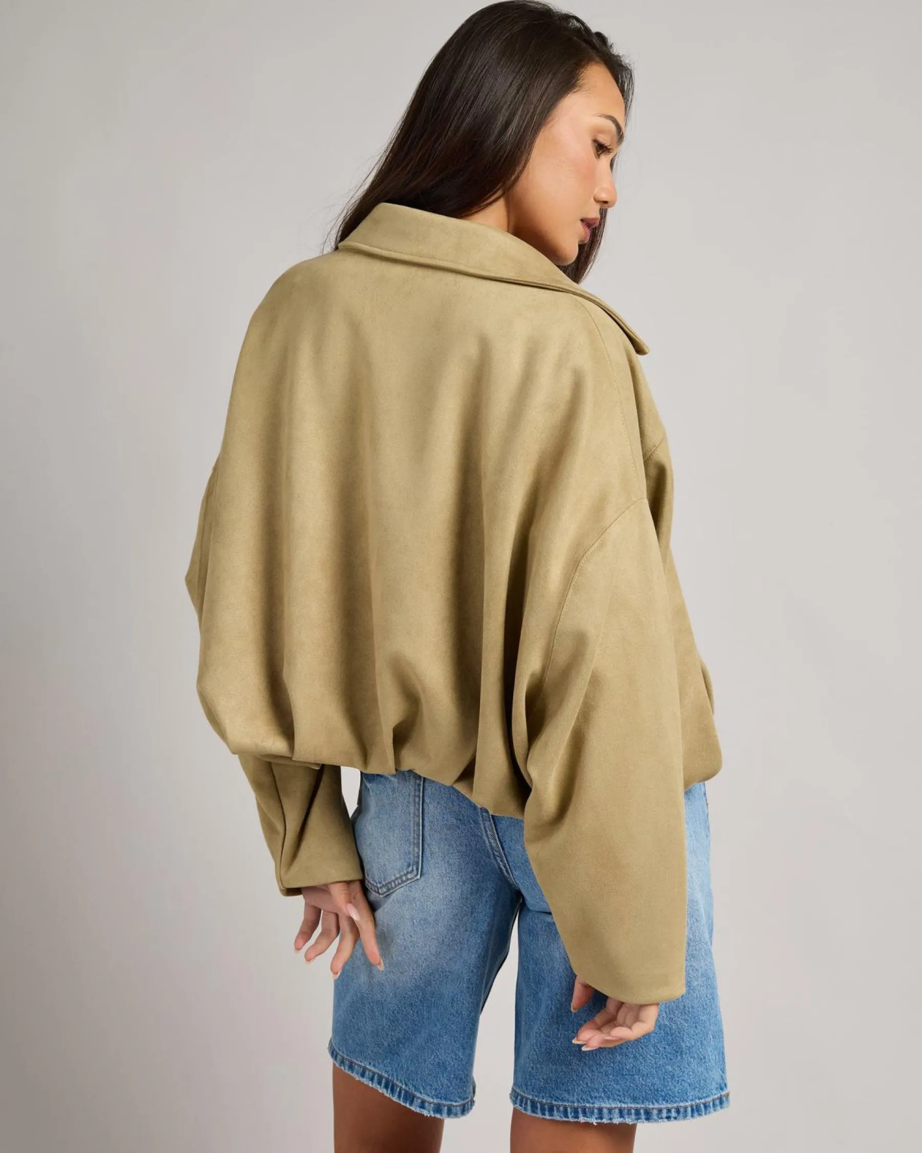 Jackets & Coats*Ava And Ever London Faux Suede Jacket Sand