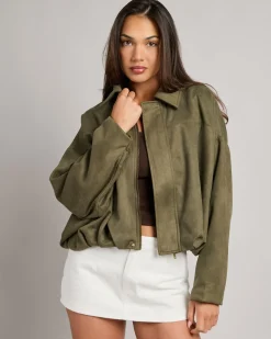 London Faux Suede Jacket Women Jackets & Coats