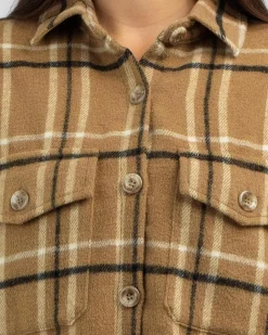 Clearance Long Check Shacket Women Jackets & Coats
