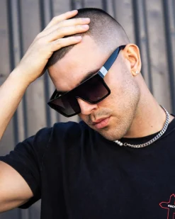 Sunglasses*Sin Eyewear Loose Cannon Sunglasses Shiny Black / Smoke Gradient