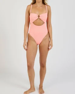 One Pieces*Topanga Loren Ring One Piece Swimsuit Peach Fuzz