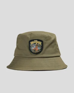 Headwear*The Mad Hueys Lovin Every Minute Bucket Hat Olive