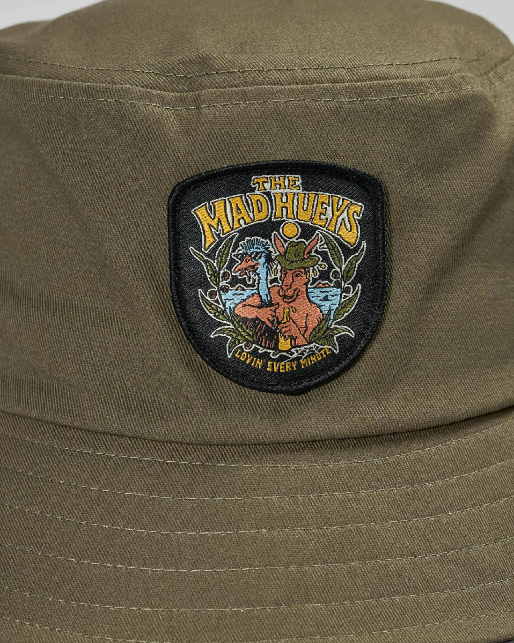 Headwear*The Mad Hueys Lovin Every Minute Bucket Hat Olive