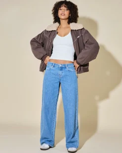 Bottoms*Wrangler Low Farrah Super Baggy Jeans Blue Temptation