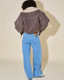 Bottoms*Wrangler Low Farrah Super Baggy Jeans Blue Temptation