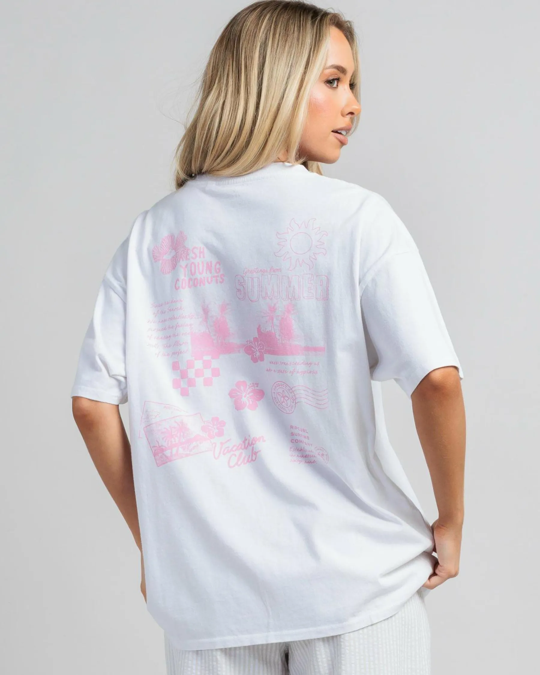 Tops*Rip Curl Luau Heritage T-Shirt Optical White