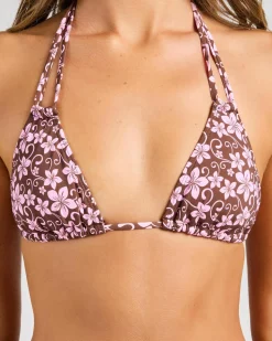 Bikinis*Topanga Lula Triangle Bikini Top Choc/pink