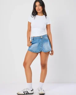 Denim|Bottoms*DESU Lumi Skort Mid Blue