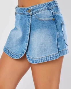 Denim|Bottoms*DESU Lumi Skort Mid Blue