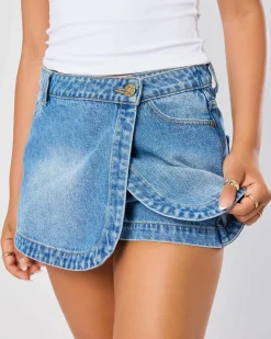 Denim|Bottoms*DESU Lumi Skort Mid Blue