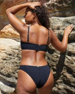 Bikinis*Topanga Luna Shirred Classic Bikini Bottom Black