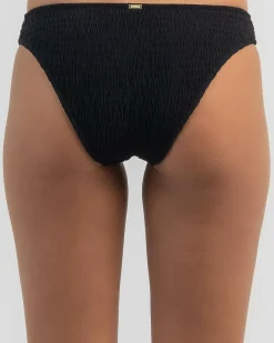 Bikinis*Topanga Luna Shirred Classic Bikini Bottom Black