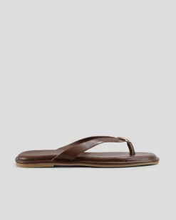 Slides*Ava And Ever Luna Thong Slide Sandals Espresso