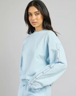 Sets|Jumpers & Hoodies*Champion Lux Taping Relaxed Fit Sweatshirt Spring Sky Blue